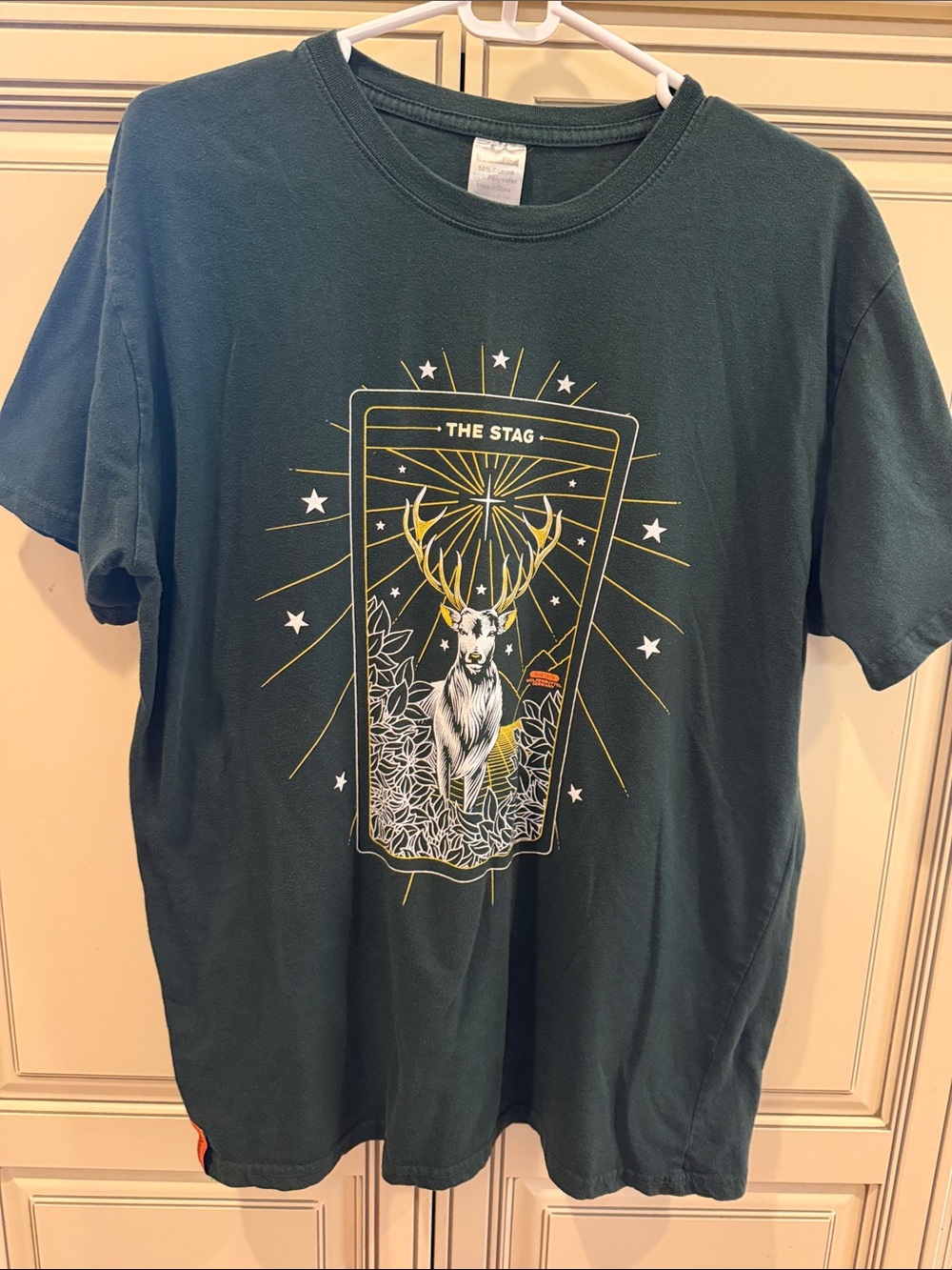 Jagermeister Dark Green Stag Graphic Tee with Yellow Accents